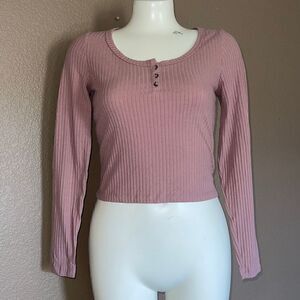 Long sleeve cropped top shirt by wild fable size small